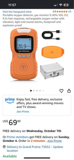 Portable Oxygen Gas Detector Monitor