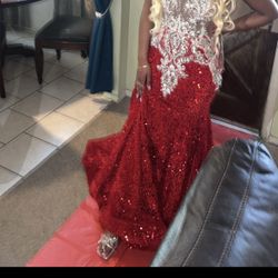 Red Mermaid Prom Dress