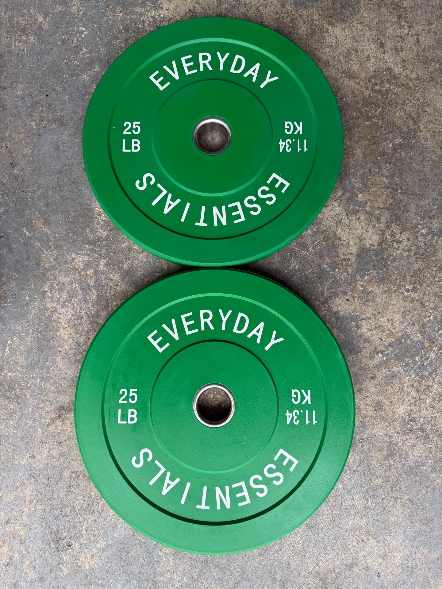 PRICE FIRM 25 lb Bumper Weight Plates Rubber, 1 Set (2 Plates) BRAND NEW