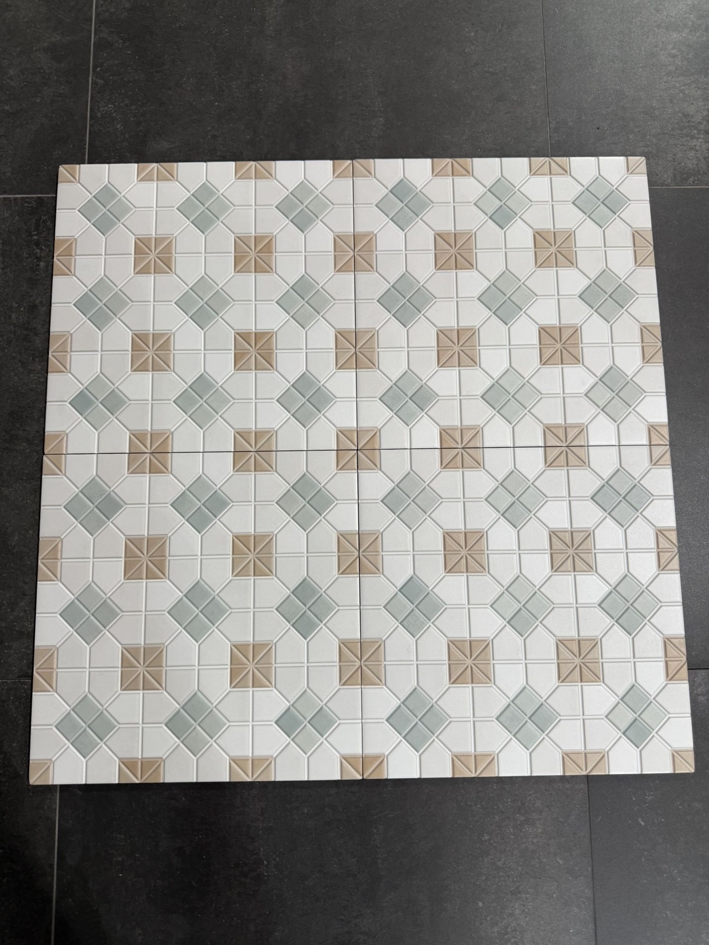 WOW Suit Tesserae Ona Pink/Cream/ Green Mosaic 11x11, 100 SF/ $6 SF (1k SF Available)