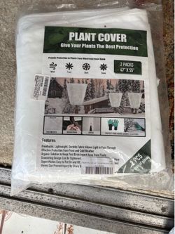 Plant Cover -2 pack  zippered with drawstring 47”x 55” Brand New