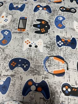 Grey “Gamer” 2 Panel Curtains in Excellent Condition
