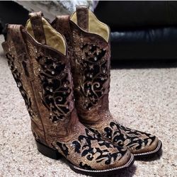 Corral Women's Sequin & Rhinestone Inlay Western Boots - Square Toe