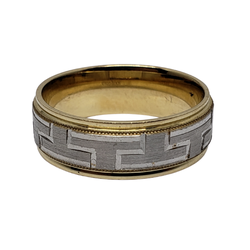 Wedding Band Ring in 10k Yellow & White Gold WGB-019