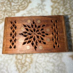 Archana Handicrafts India Hand Carved Wooden Trinket Box