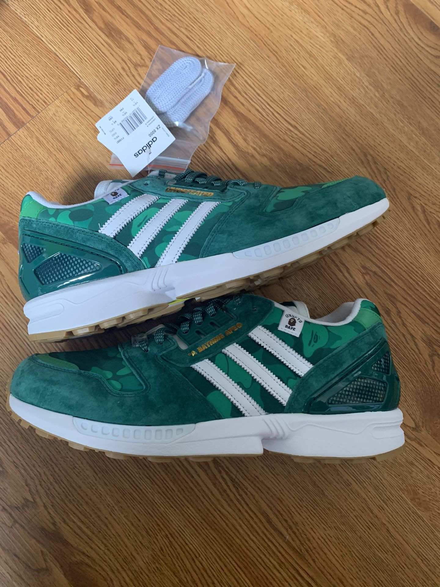 Adidas x Undefeated x Bape ZX8000 Size 11 Deadstock