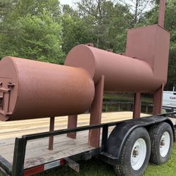 16x6 Home Made Trailer With BBQ Pit Welded