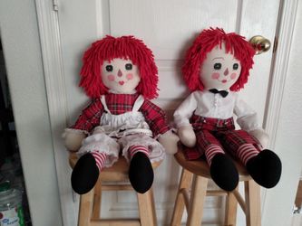 Christmas toys- Raggedy Ann and Raggedy Andy, handmade set of 2