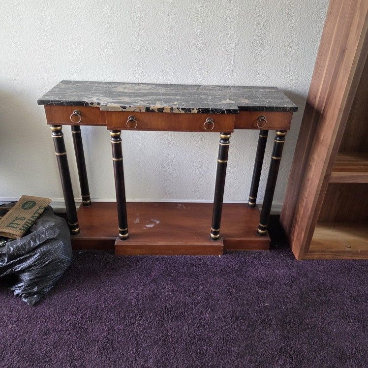 French Empire Style Marble Top Entry Table