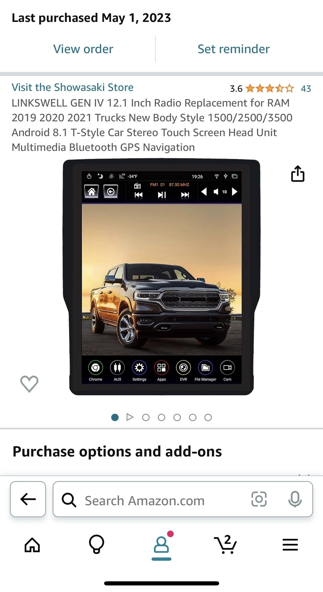 Ram 4 Gen Linkswell 12” Stereo 