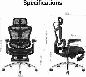 SIHOO Doro C300 Pro Ergonomic Office Chair with Footrest, Soft 6D Armrests Dynamic Lumbar Support, Seat Depth Adjustment, Adjustable Backrest, Big & T