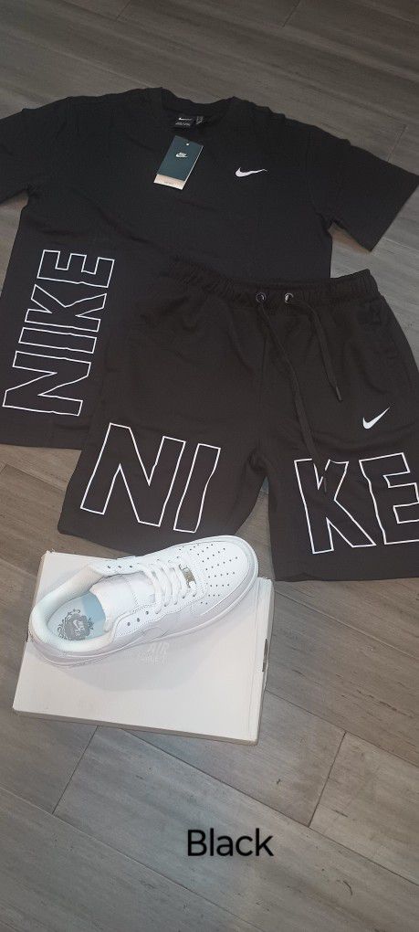 Sale Black Lettered Nike Short Set / Will Deliver