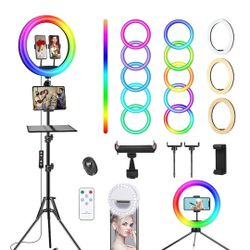 Selfie Ring Light with Stand and Phone/Tablet Holder