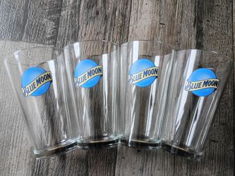 Blue Moon 16oz Beer Glass 5  7/8"