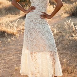 Western Cowgirl Maxi Lace Slip Dress Medium Joyfulie Mia Joy NEW Cowgirl Western