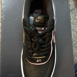 air force 1, black/pink/white, size 3.5 youth, size 5 women