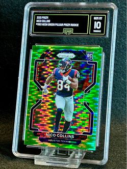 2021 Prizm 💥 Nico Collins 💥 Neon Green Pulsar Prizm Rookie GMA 10 💎 Mint - Houston Texans