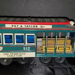 Vintage Tin Litho Japan Friction San Francisco Cable Car Toy