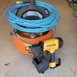 Rigid Compressor With Bostitch Siding Gun