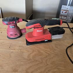 2 Sanders Bundle – Bauer 1/4 Sheet + Chicago Electric 5” Palm Sander – Both Work Great