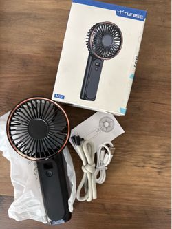 New Portable Handheld Fan, Rechargeable, 4000mAh, 180° Adjustable, 6 Speed, Mini Black