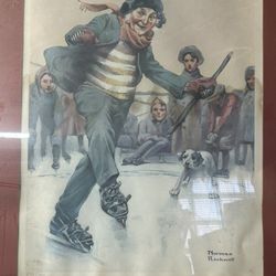 Norman Rockwell Limited Edition “On the  Ice “ Framed Print 275/1000