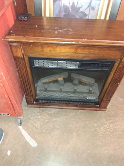 Electric Fireplace Heater with Wood Mantel