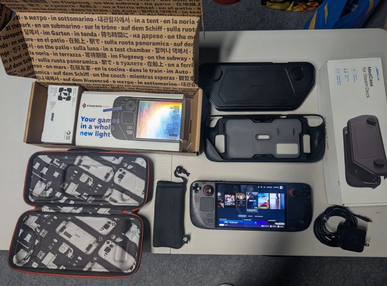 Like New  OLED 1 TB Limited Edition Clear Transparent with JSAUX CASE