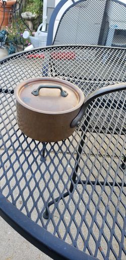 Hammered Copper Pot With Lid  Very Heavy