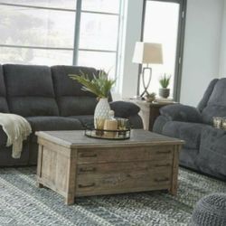 Grey Reclining Sofa & Loveseat - New in Boxes
