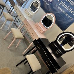 Dresser vanity with LED mirror.
