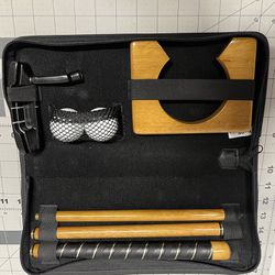 Golf putter travel set Ducks unlimited portable golf club, potting hole and two balls in its bag