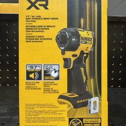 DeWALT DCF870B 20V MAX 20 Volt Brushless Cordless 1/4" Quiet HydrauIic Impact