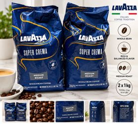 Lavazza Super Crema Whole Bean Coffee 2x1kg