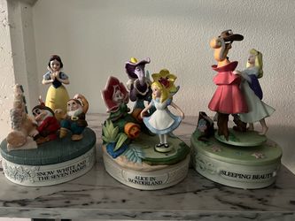 Disney Classic Porcelain Music Box Set of 3