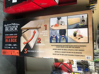 Hardwood Reflections Butcher Block Folding Countertop 