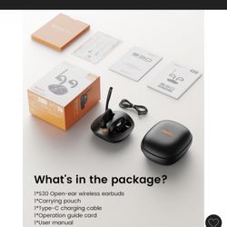 EKSAtelecom S30 Bluetooth® Open-Ear Air-Conduction Headset with Microphone, True Wireless with Charging Case, Black