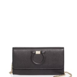 Ferragamo Gancini City Leather Chain Wallet