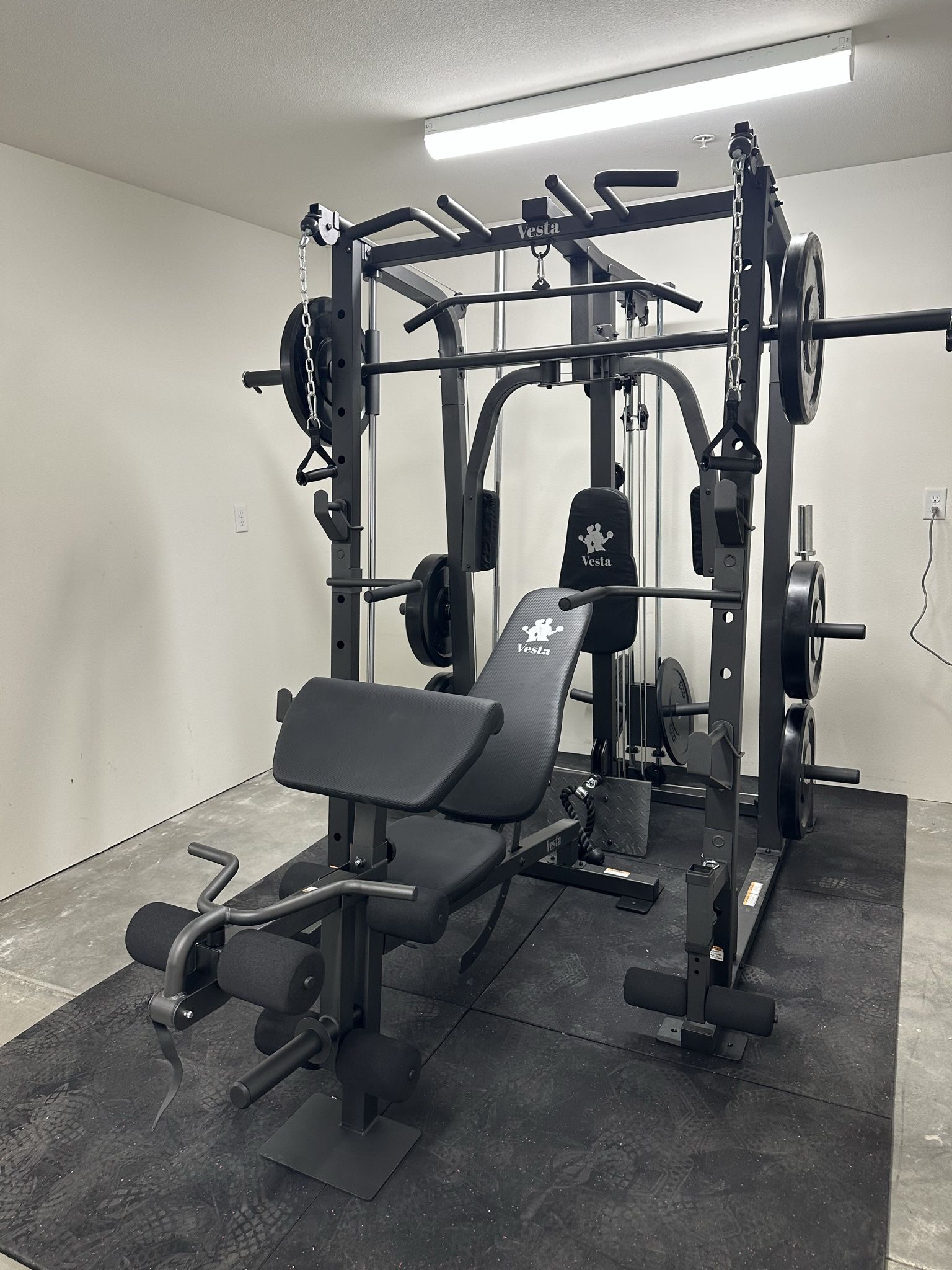 Smith Machine SM1001/FID Adj Bench/Gym Equipment/Fitness/Squat Rack/‼️⭕️WEIGHTS AND OLYMPIC BARBELL SOLD INDIVIDUALLY ⭕️‼️FREE DELIVERY🚚