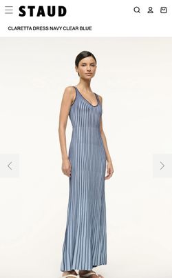 STAUD Dress Claretta( Blue And Burgundy Details) for Sale in Nuevo, CA -  OfferUp
