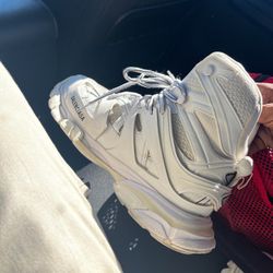 White Balenciaga Hike Boots