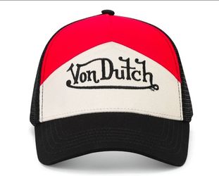 Von Dutch Crew Panel Trucker Hat Red/white. Nwt