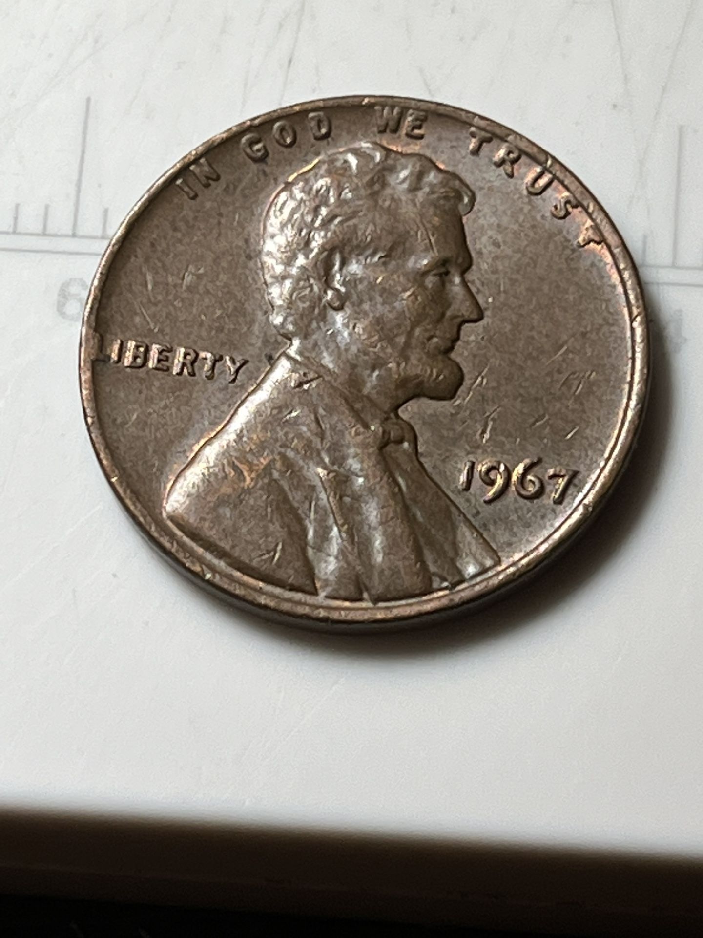 1967 Penny Error L Close To Ring Double Liberty Arts & Crafts supplies