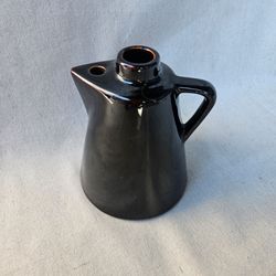 Vintage Rustic Brown Stoneware Syrup Pitcher Pottery Jug Made in usa