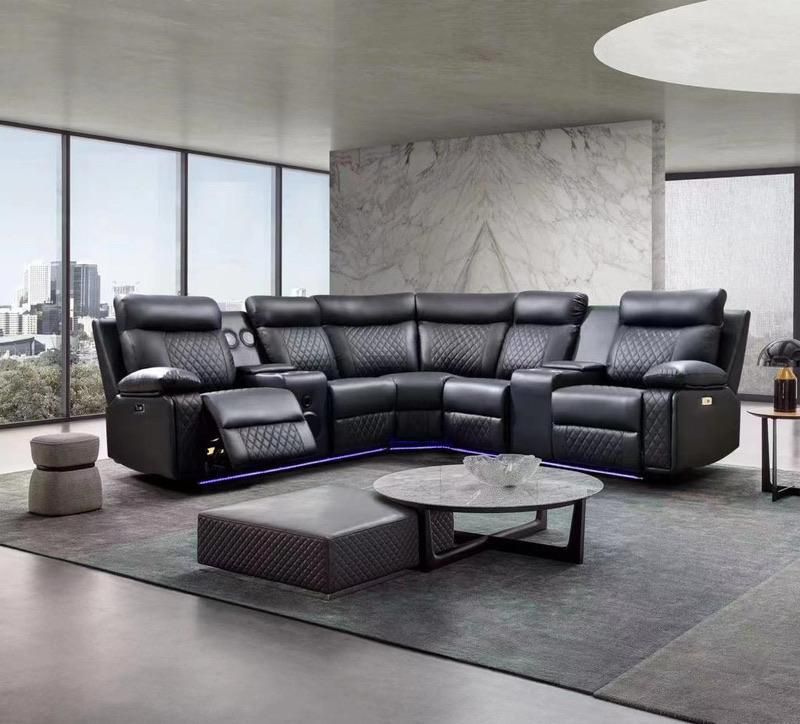 ALEX FURNITURE LOADED POWER MOTION SECTIONAL WITH LED LIGHTS AND BLUETOOTH SPEAKERS