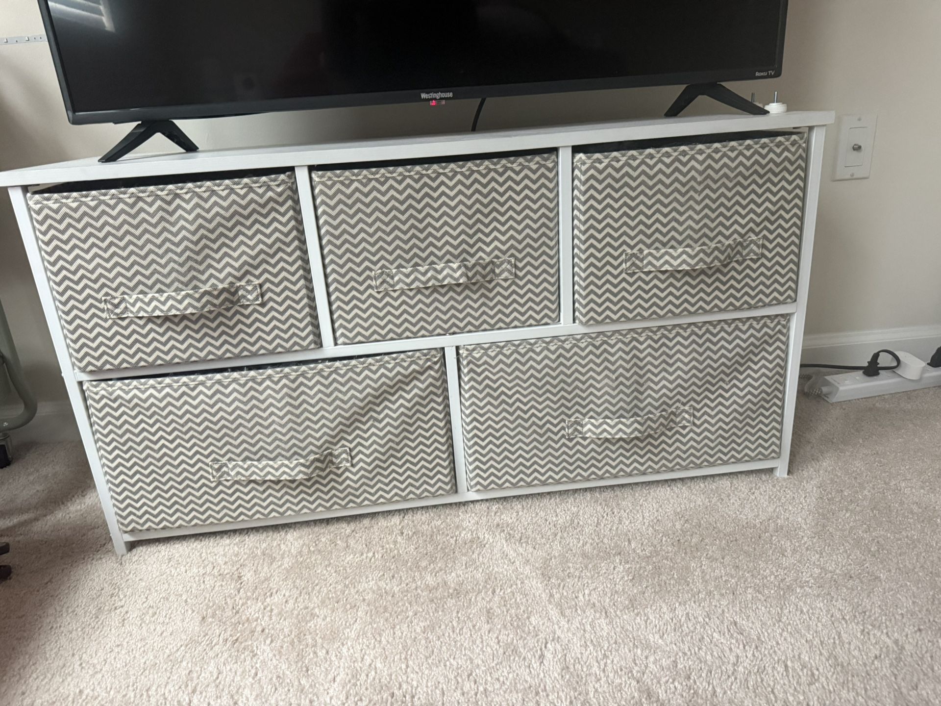 6-Drawer Fabric Dresser Organizer – White Frame