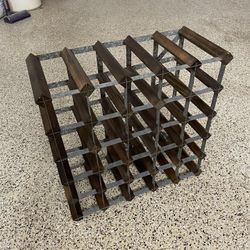 Metal & Wood Wine Rack 