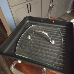 Princess House Nonstick Grill Pan and Glass Press