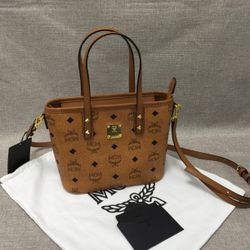 MCM Aren Top-Zip Shopper in Visetos Size Mini