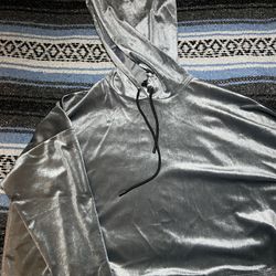 Grey Valvet Sweater With Hoodie 
